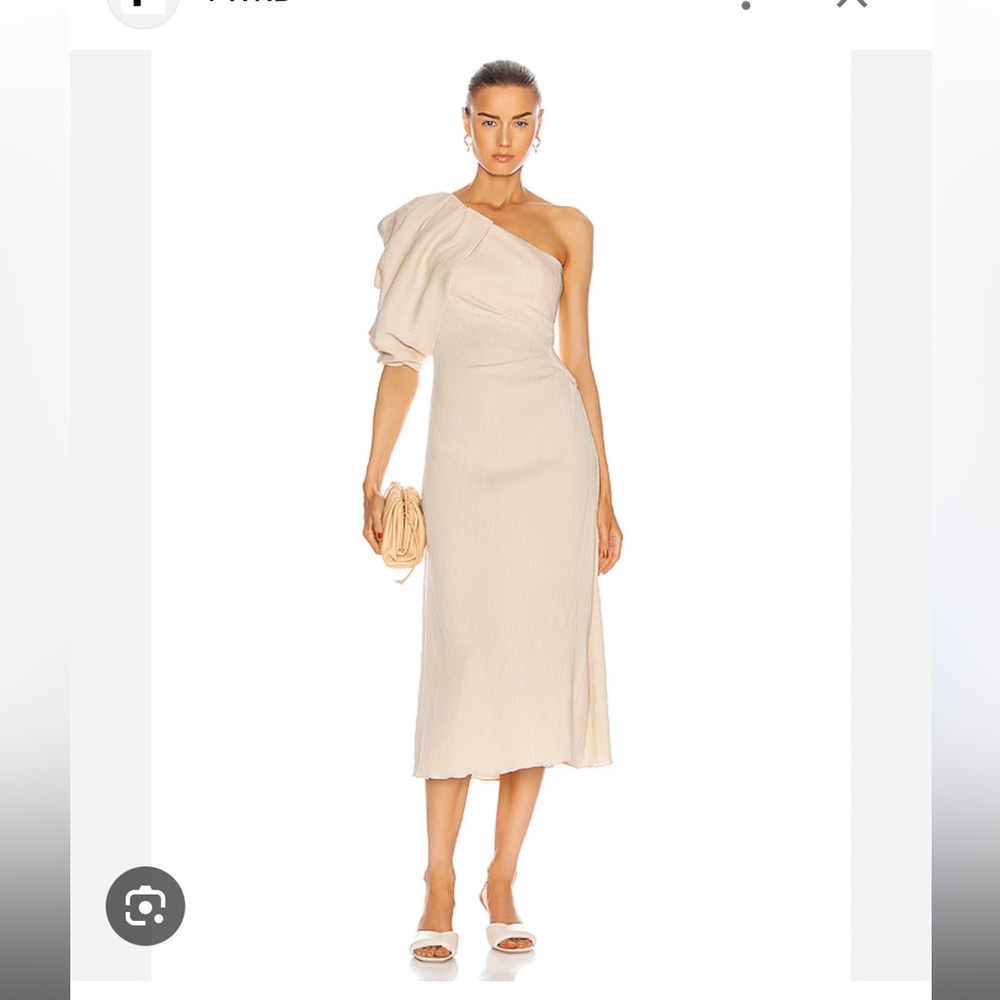 Johanna Ortiz One-Shoulder Cream Midi Dress - Picture 3 of 6
